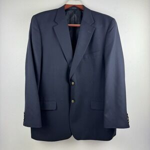 CLUB ROOM Easy Traveler Mens Blazer‎ Gold Button Navy Jacket Coat - 48R
